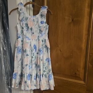 Janie and Jack Floral Dress in Blue and Pink